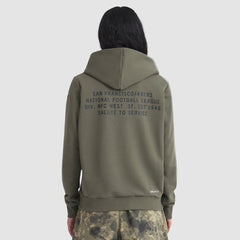 San Francisco 49ers Women's 2025 Salute to Service Sideline Standard Issue Dri-FIT Hoodie - Olive | Nike outlet