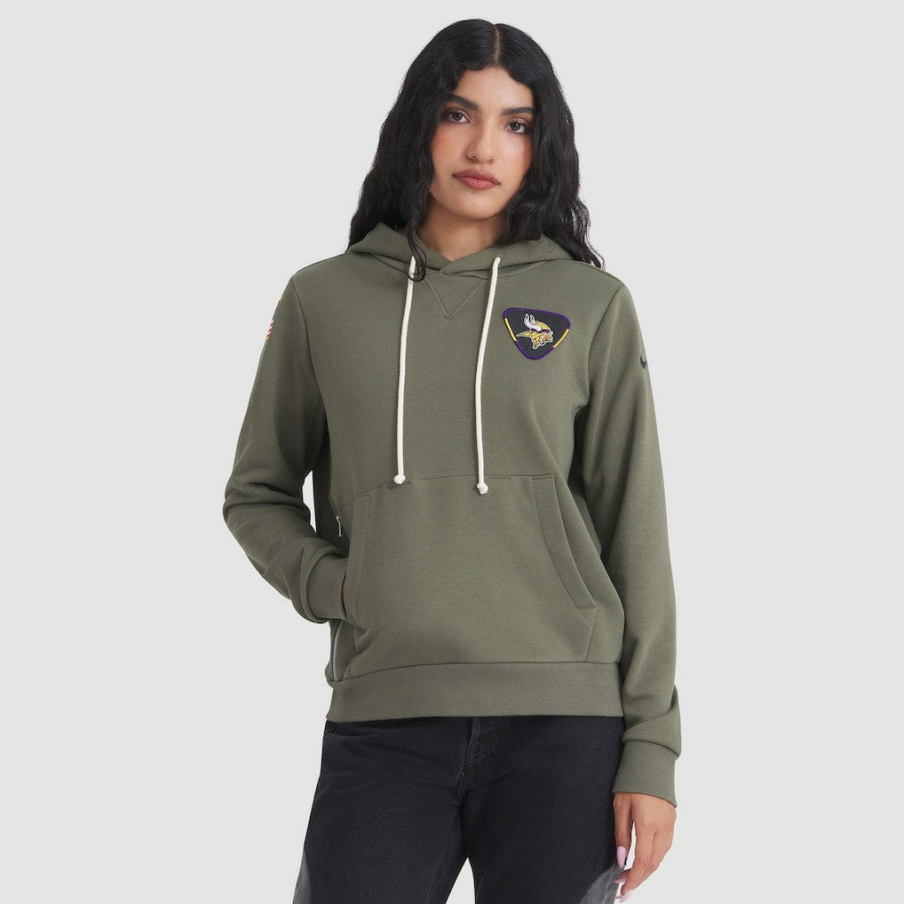 Minnesota Vikings Women's 2025 Salute to Service Sideline Standard Issue Dri-FIT Hoodie - Olive | Nike sale