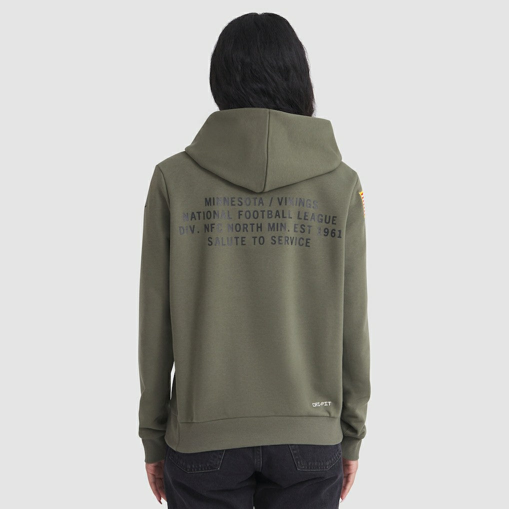 Minnesota Vikings Women's 2025 Salute to Service Sideline Standard Issue Dri-FIT Hoodie - Olive | Nike sale