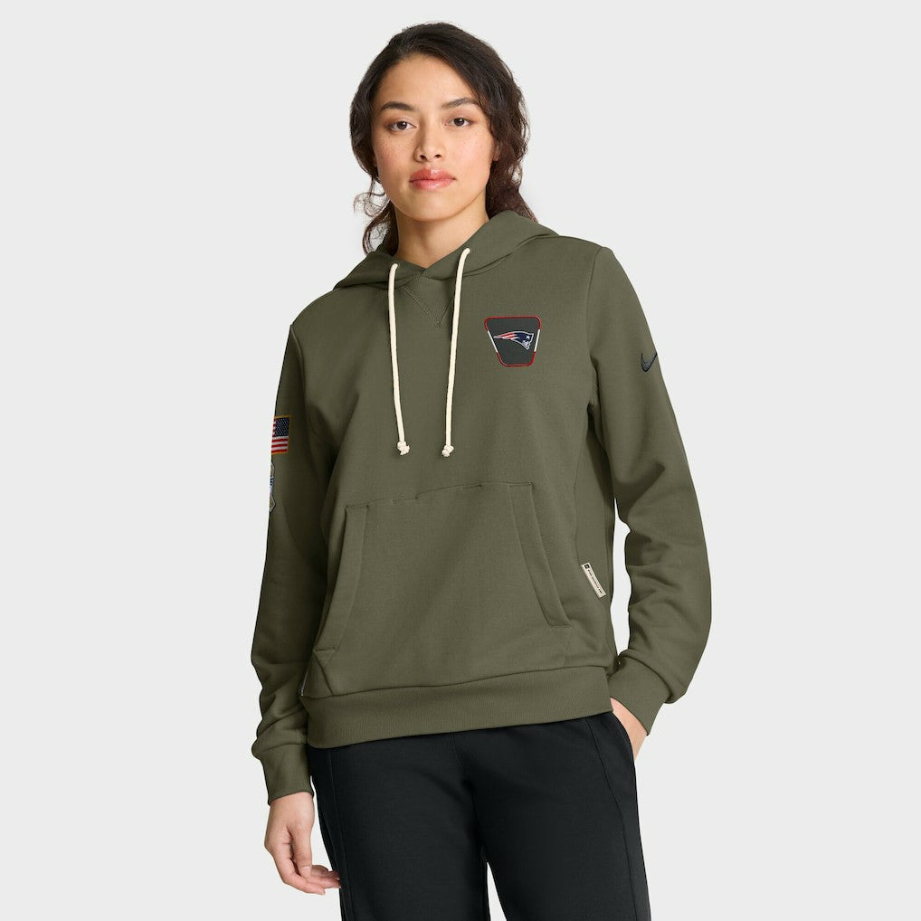 New England Patriots Women's 2025 Salute to Service Sideline Standard Issue Dri-FIT Hoodie - Olive | Nike cheap
