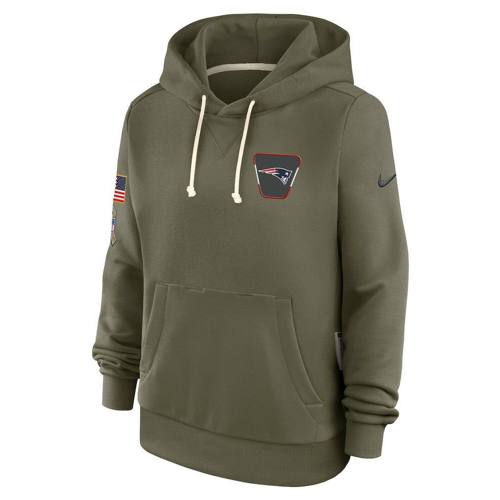New England Patriots Women's 2025 Salute to Service Sideline Standard Issue Dri-FIT Hoodie - Olive | Nike cheap