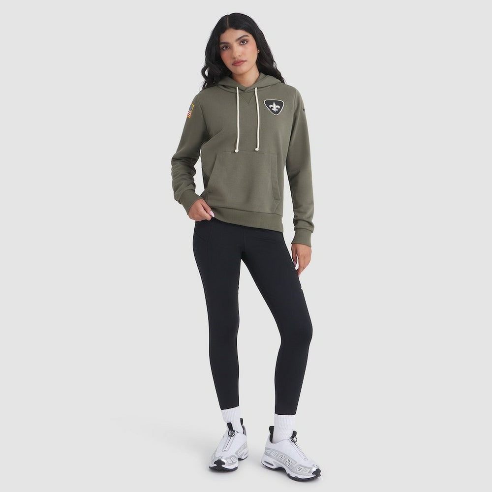 New Orleans Saints Women's 2025 Salute to Service Sideline Standard Issue Dri-FIT Hoodie - Olive | Nike for sale