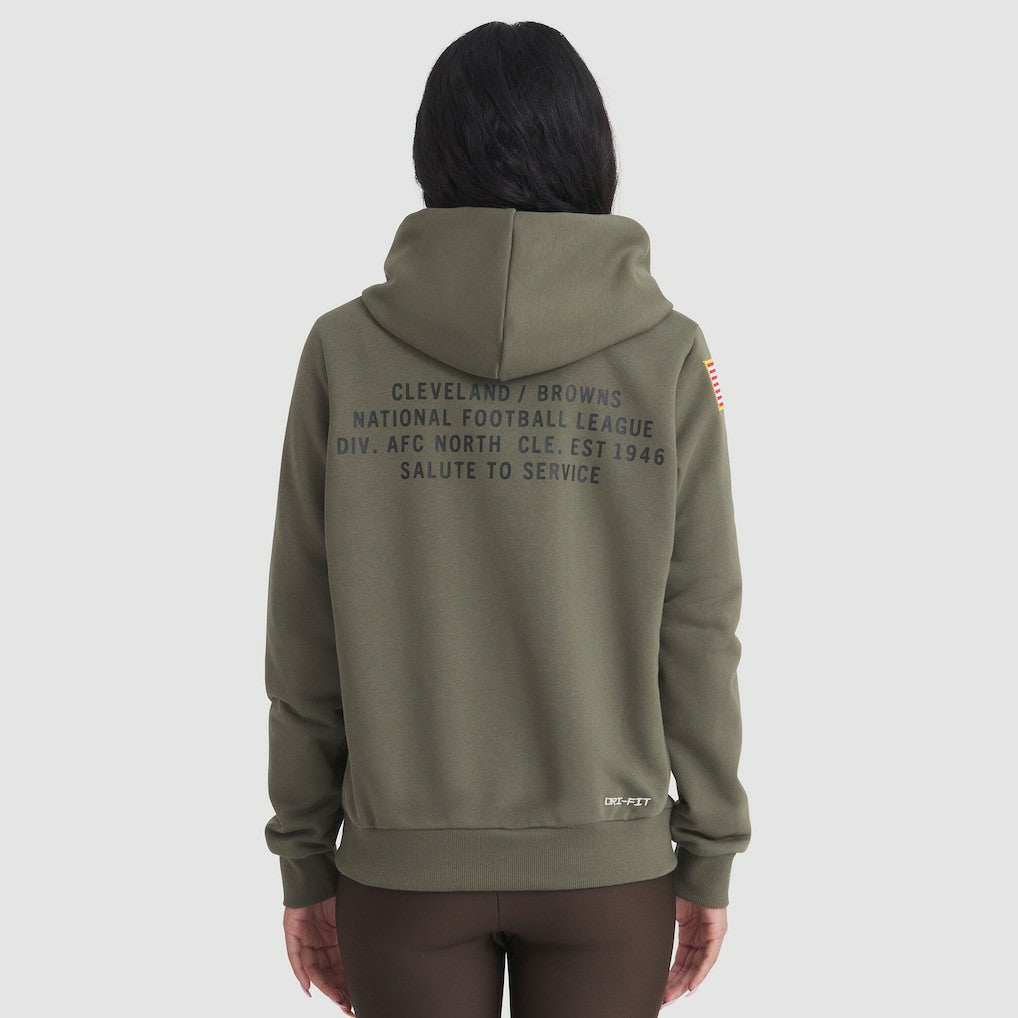 Cleveland Browns Women's 2025 Salute to Service Sideline Standard Issue Dri-FIT Hoodie - Olive | Nike outlet