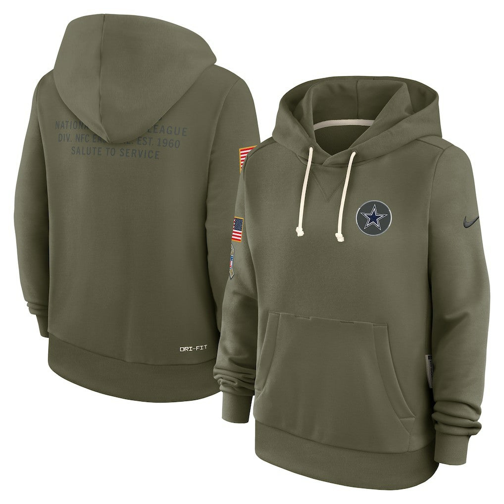 Dallas Cowboys Women's 2025 Salute to Service Sideline Standard Issue Dri-FIT Hoodie - Olive | Nike cheap