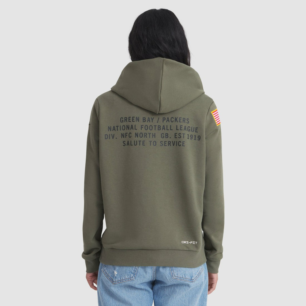 Green Bay Packers Women's 2025 Salute to Service Sideline Standard Issue Dri-FIT Hoodie - Olive | Nike online