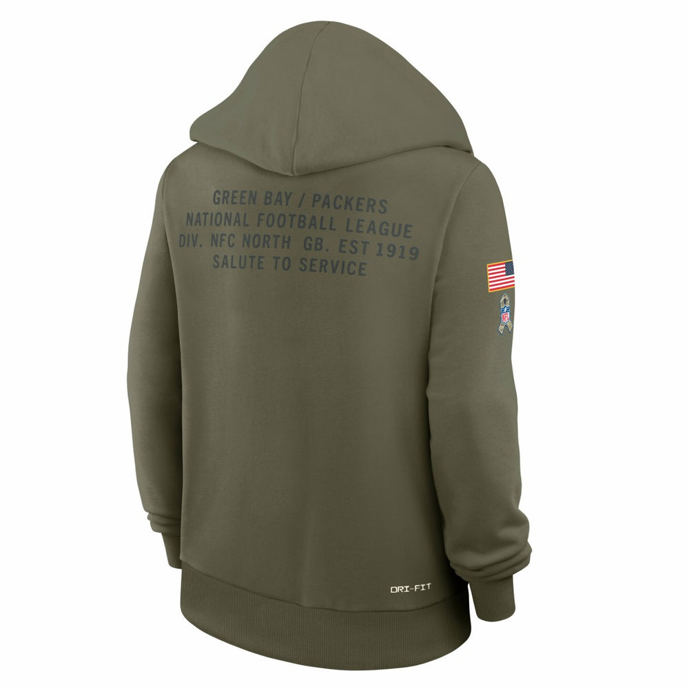 Green Bay Packers Women's 2025 Salute to Service Sideline Standard Issue Dri-FIT Hoodie - Olive | Nike online