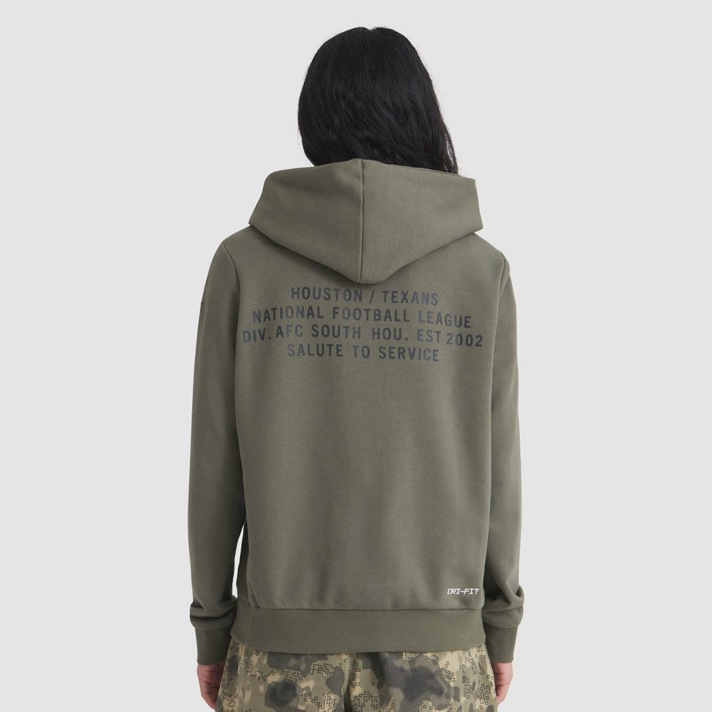 Houston Texans Women's 2025 Salute to Service Sideline Standard Issue Dri-FIT Hoodie - Olive | Nike outlet