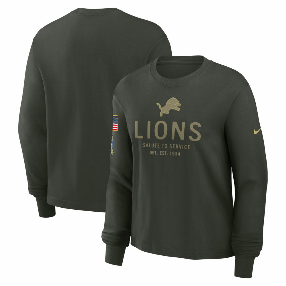 Detroit Lions Women's 2025 Salute to Service Sideline Dri-FIT Long Sleeve T-Shirt - Dark Green | Nike cheap