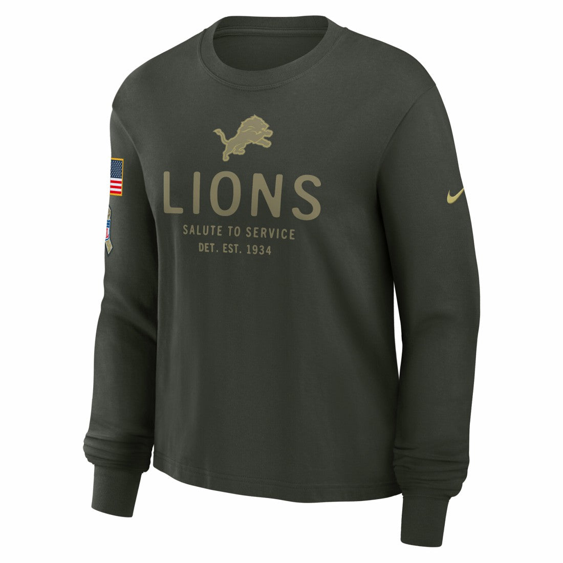 Detroit Lions Women's 2025 Salute to Service Sideline Dri-FIT Long Sleeve T-Shirt - Dark Green | Nike cheap