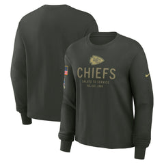 Kansas City Chiefs Women's 2025 Salute to Service Sideline Dri-FIT Long Sleeve T-Shirt - Dark Green | Nike discount