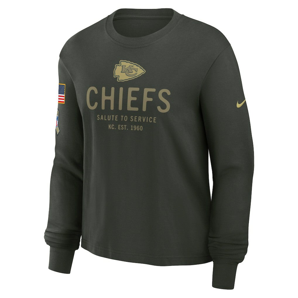 Kansas City Chiefs Women's 2025 Salute to Service Sideline Dri-FIT Long Sleeve T-Shirt - Dark Green | Nike discount
