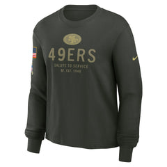 San Francisco 49ers Women's 2025 Salute to Service Sideline Dri-FIT Long Sleeve T-Shirt - Dark Green | Nike cheap