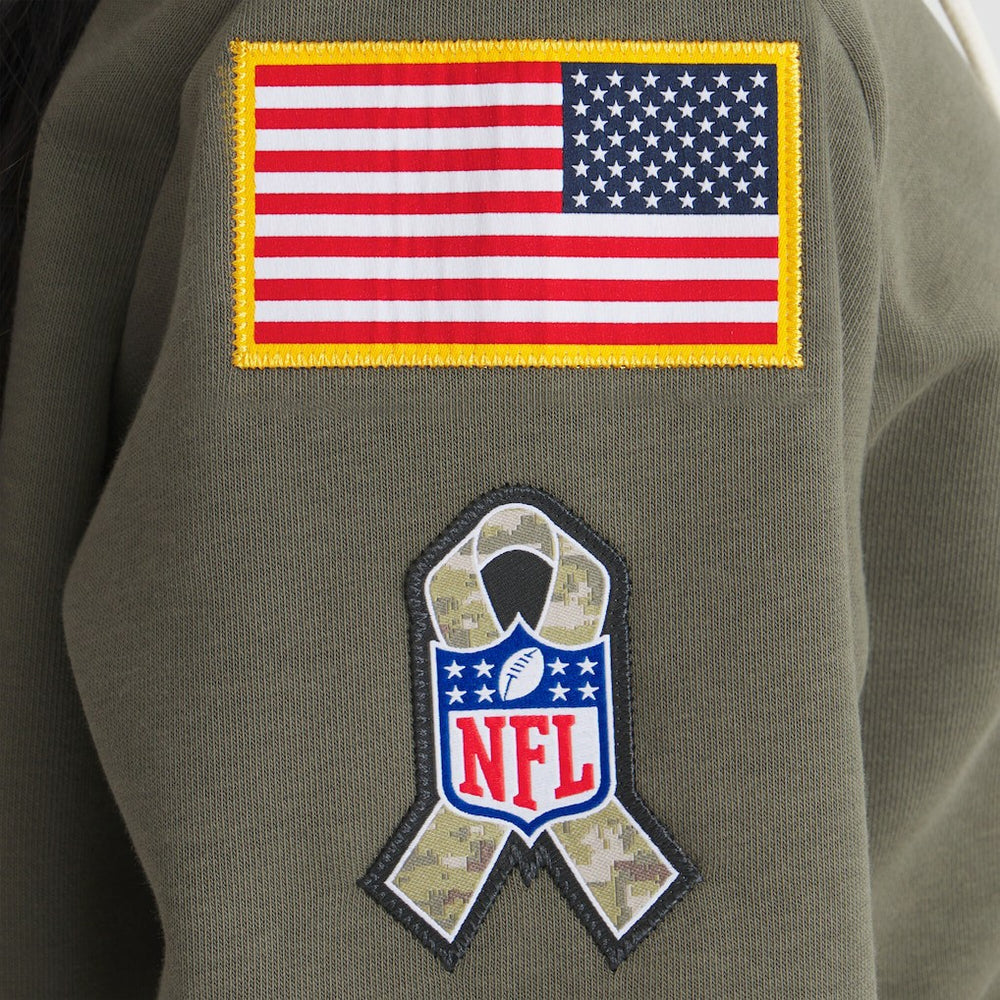 Carolina Panthers Women's 2025 Salute to Service Sideline Standard Issue Dri-FIT Hoodie - Olive | Nike for sale