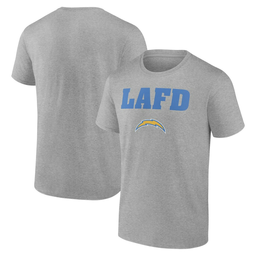 Los Angeles Chargers Unisex LAFD T-Shirt - Gray on sale