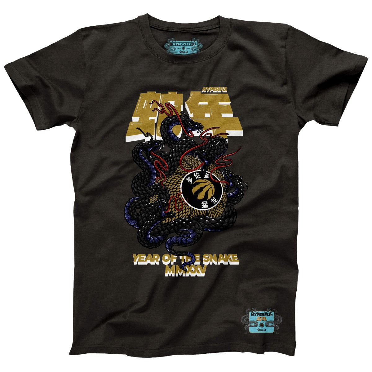 Toronto Raptors NBALab x Hyperfly Unisex Year of the Snake Lunar New Year Collection T-Shirt - Heather Black cheap