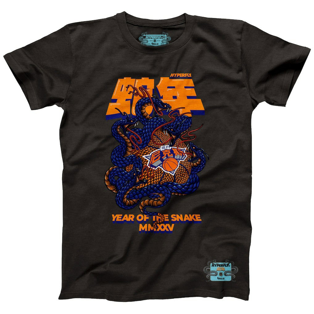 New York Knicks NBALab x Hyperfly Unisex Year of the Snake Lunar New Year Collection T-Shirt - Heather Black shop