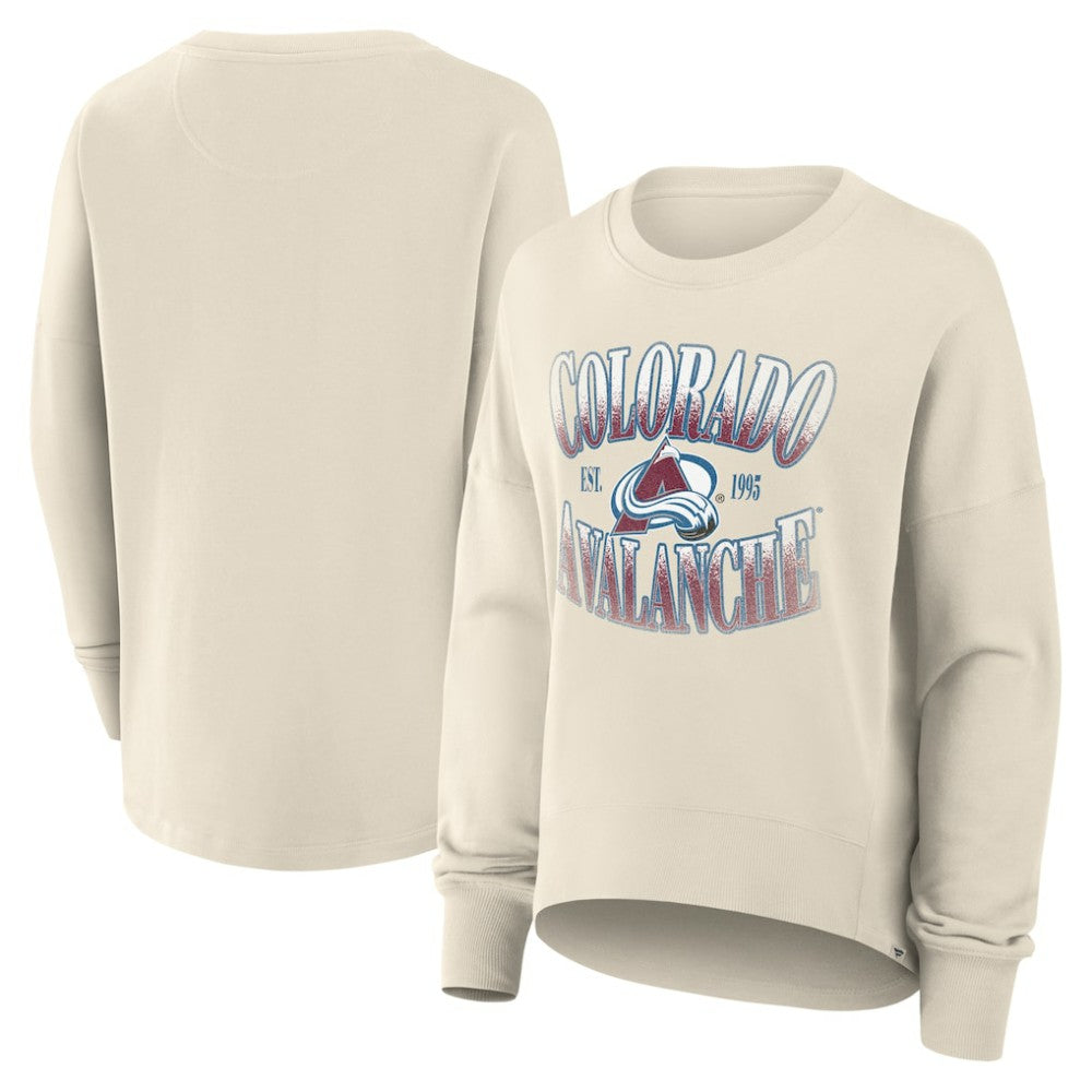 Colorado Avalanche Fanatics Women's Oversized Slice Pullover Sweatshirt Cream