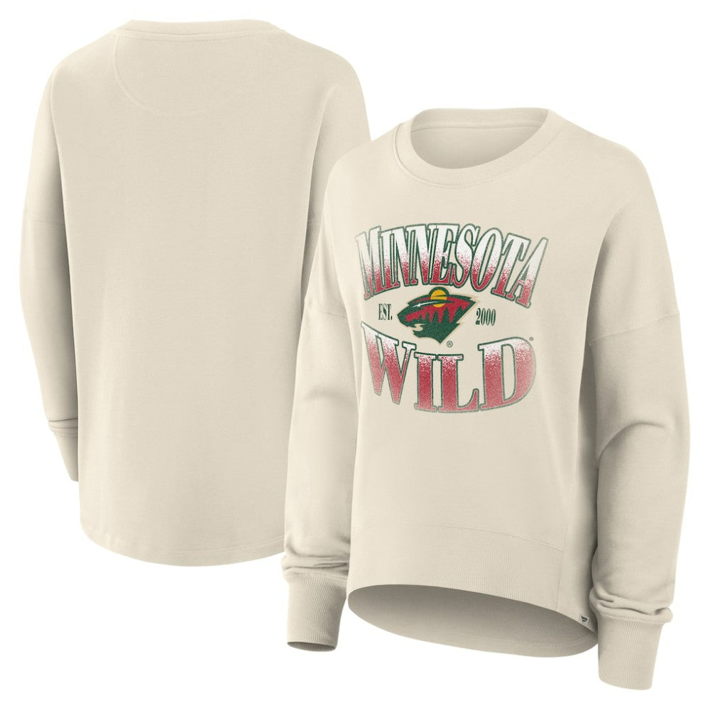 Minnesota Wild Fanatics Women's Oversized Slice Pullover Sweatshirt Cream