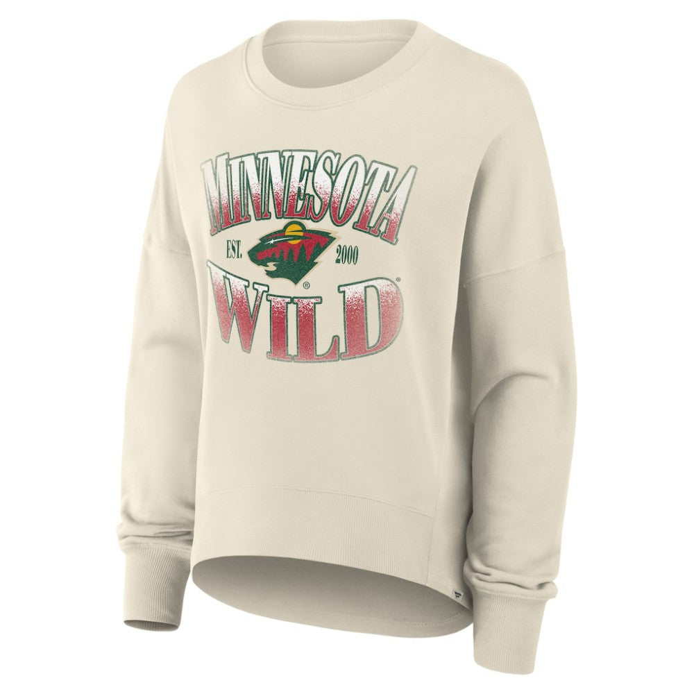 Minnesota Wild Fanatics Women's Oversized Slice Pullover Sweatshirt Cream