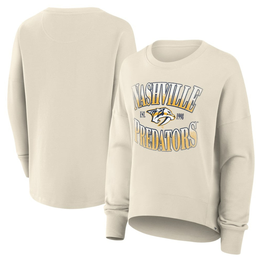 Nashville Predators Fanatics Women's Oversized Slice Pullover Sweatshirt Cream