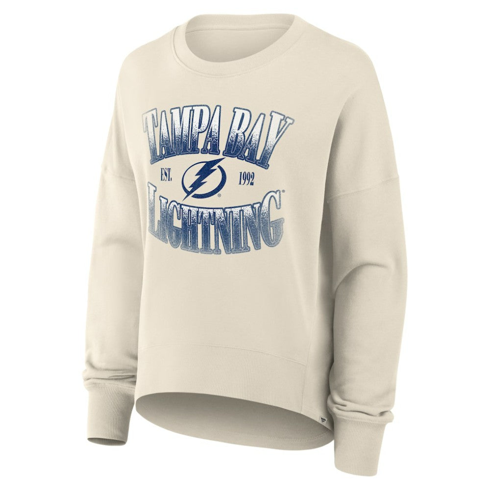 Tampa Bay Lightning Fanatics Women's Oversized Slice Pullover Sweatshirt Cream