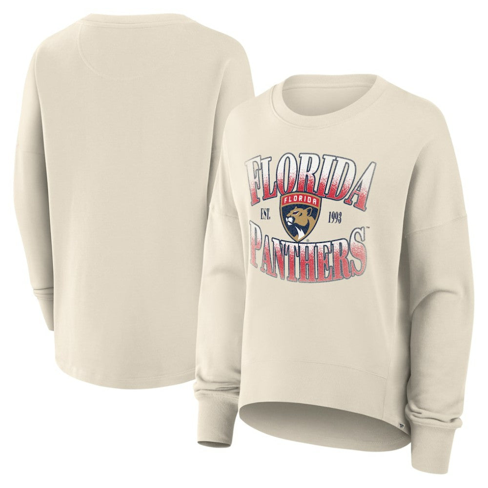 Florida Panthers Fanatics Women's Oversized Slice Pullover Sweatshirt Cream