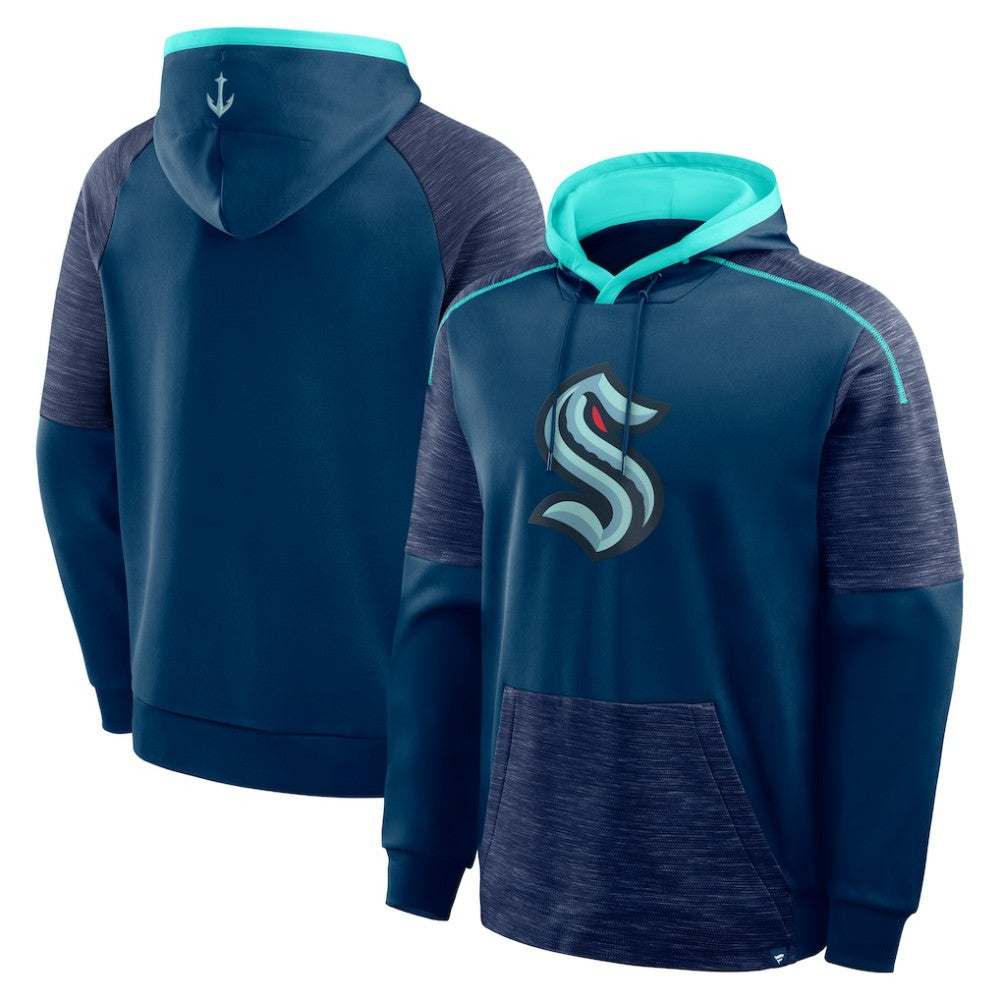Seattle Kraken Fanatics Goaltender Defender Pullover Hoodie Deep Sea Blue