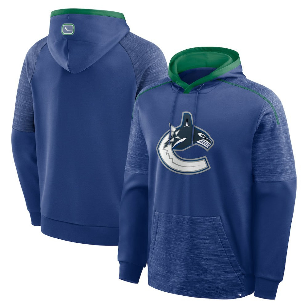 Vancouver Canucks Fanatics Goaltender Defender Pullover Hoodie Blue