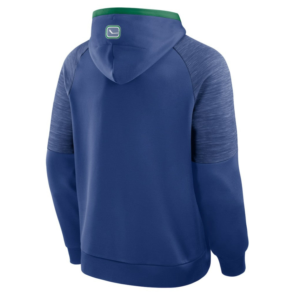 Vancouver Canucks Fanatics Goaltender Defender Pullover Hoodie Blue