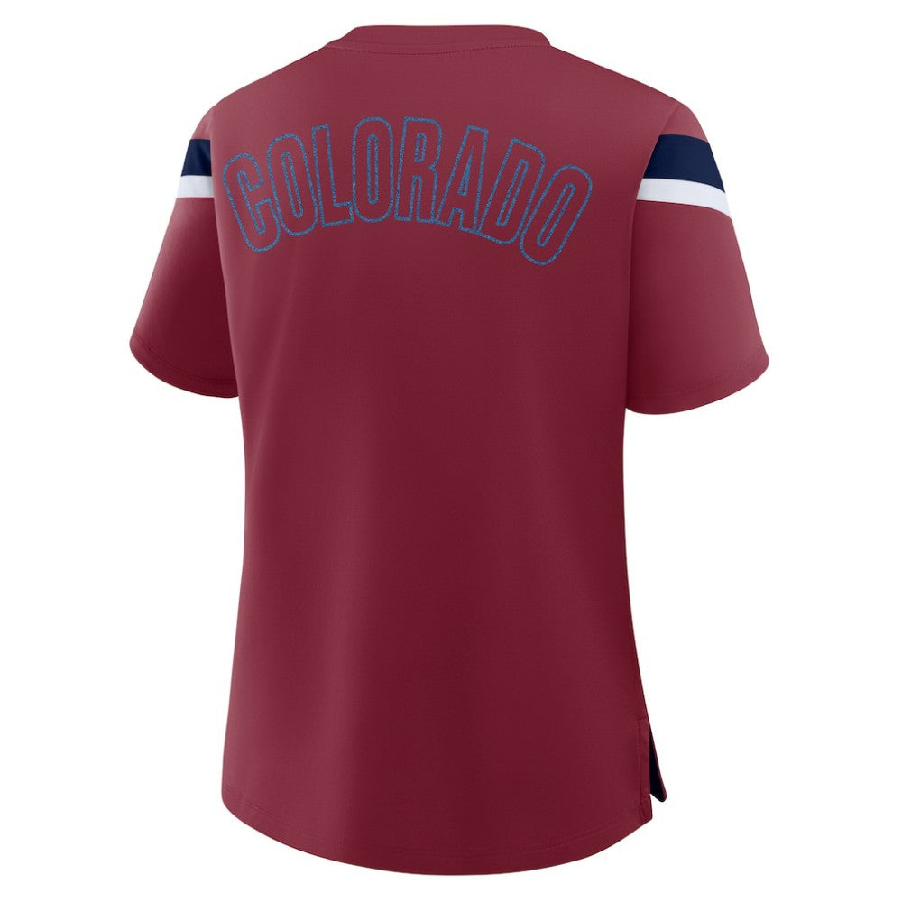 Colorado Avalanche Fanatics Women's Offside Athena T-Shirt Burgundy