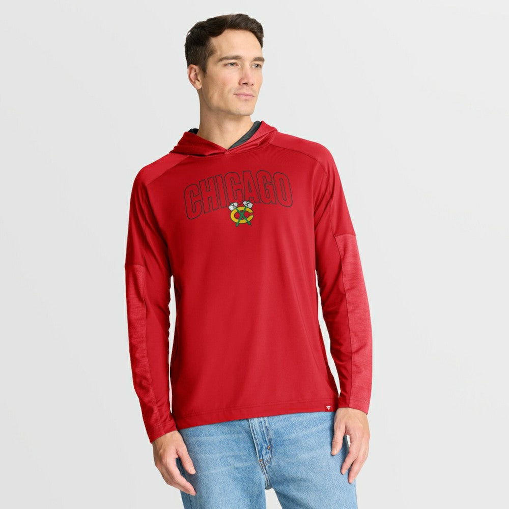 Chicago Blackhawks Fanatics Penalty Shot Long Sleeve Hoodie T-Shirt Red