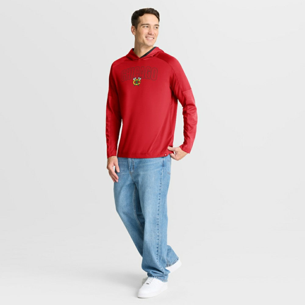 Chicago Blackhawks Fanatics Penalty Shot Long Sleeve Hoodie T-Shirt Red