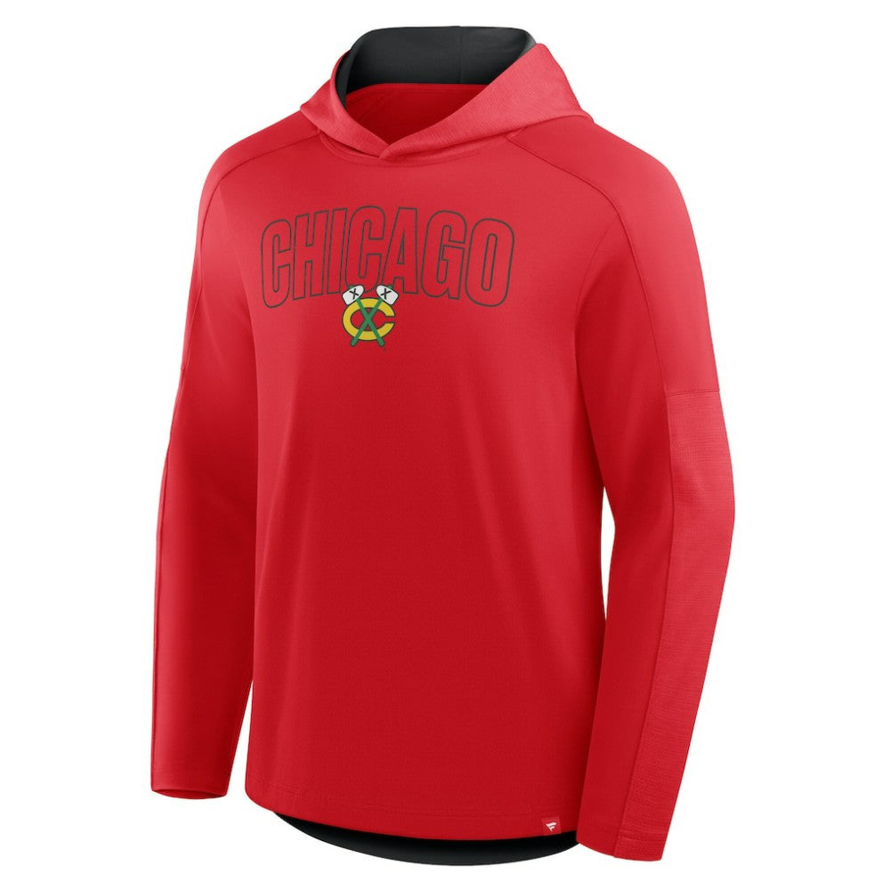 Chicago Blackhawks Fanatics Penalty Shot Long Sleeve Hoodie T-Shirt Red