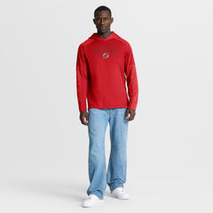 New Jersey Devils Fanatics Penalty Shot Long Sleeve Hoodie T-Shirt Red