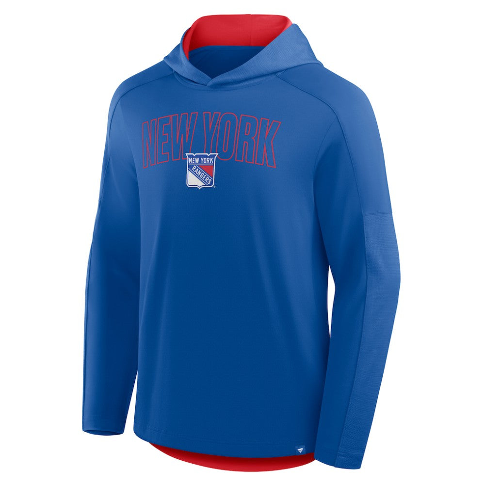 New York Rangers Fanatics Penalty Shot Long Sleeve Hoodie T-Shirt Blue