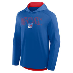 New York Rangers Fanatics Penalty Shot Long Sleeve Hoodie T-Shirt Blue