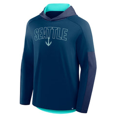 Seattle Kraken Fanatics Penalty Shot Long Sleeve Hoodie T-Shirt Deep Sea Blue