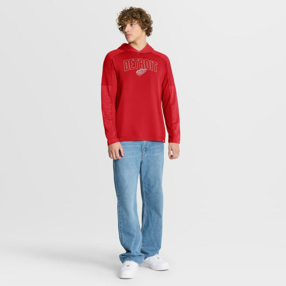 Detroit Red Wings Fanatics Penalty Shot Long Sleeve Hoodie T-Shirt Red