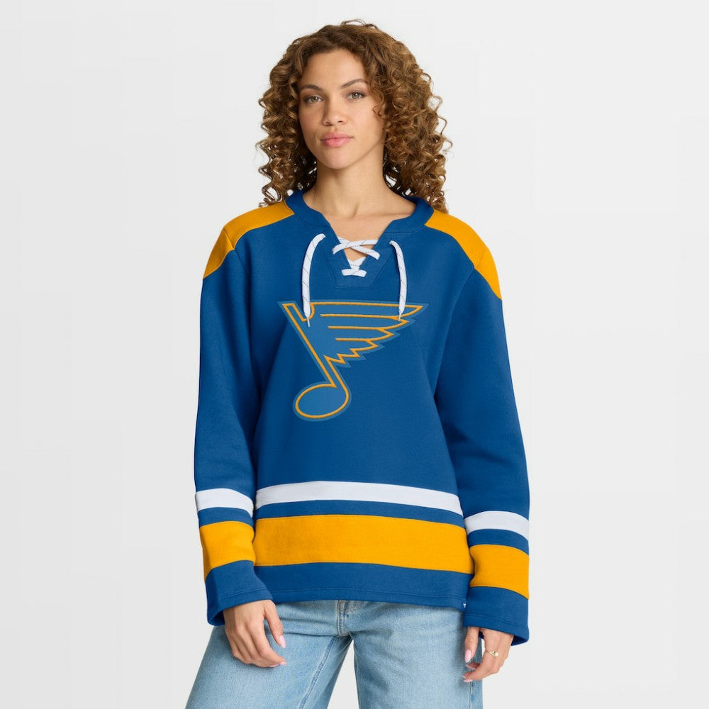 St. Louis Blues Fanatics Women's Icing Long Sleeve Lace Up Sweatshirt Blue