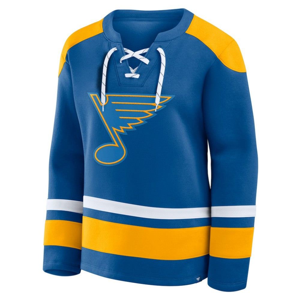 St. Louis Blues Fanatics Women's Icing Long Sleeve Lace Up Sweatshirt Blue