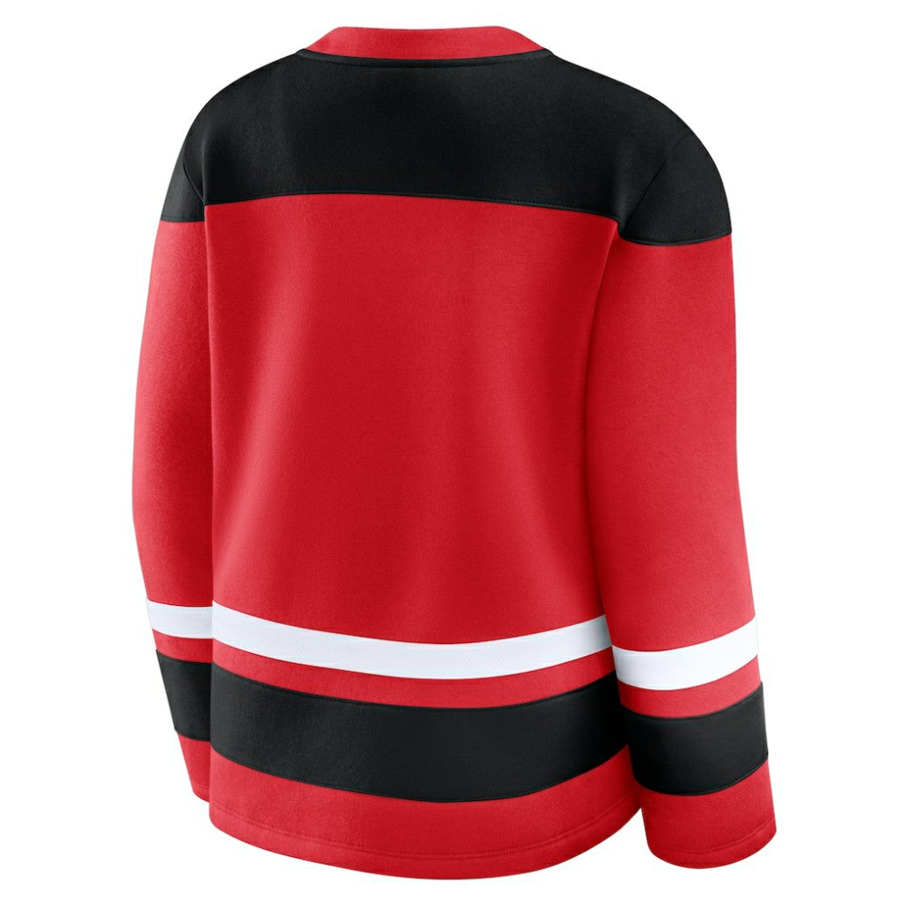 Chicago Blackhawks Fanatics Women's Icing Long Sleeve Lace Up Sweatshirt Athletic Red