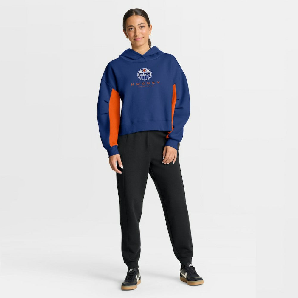 Edmonton Oilers Fanatics Women's Back Check Boxy Hoodie Royal