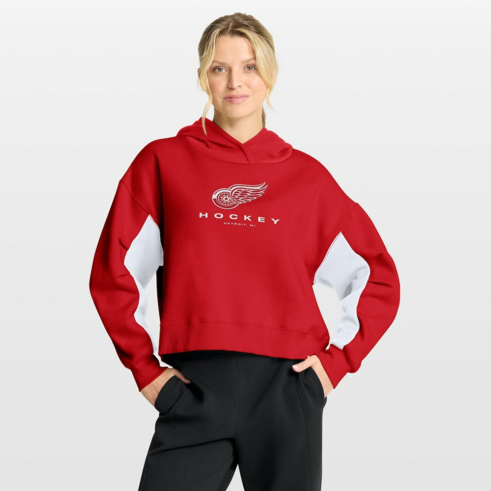 Detroit Red Wings Fanatics Women's Back Check Boxy Hoodie Red