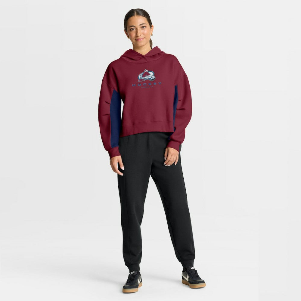 Colorado Avalanche Fanatics Women's Back Check Boxy Hoodie Burgundy