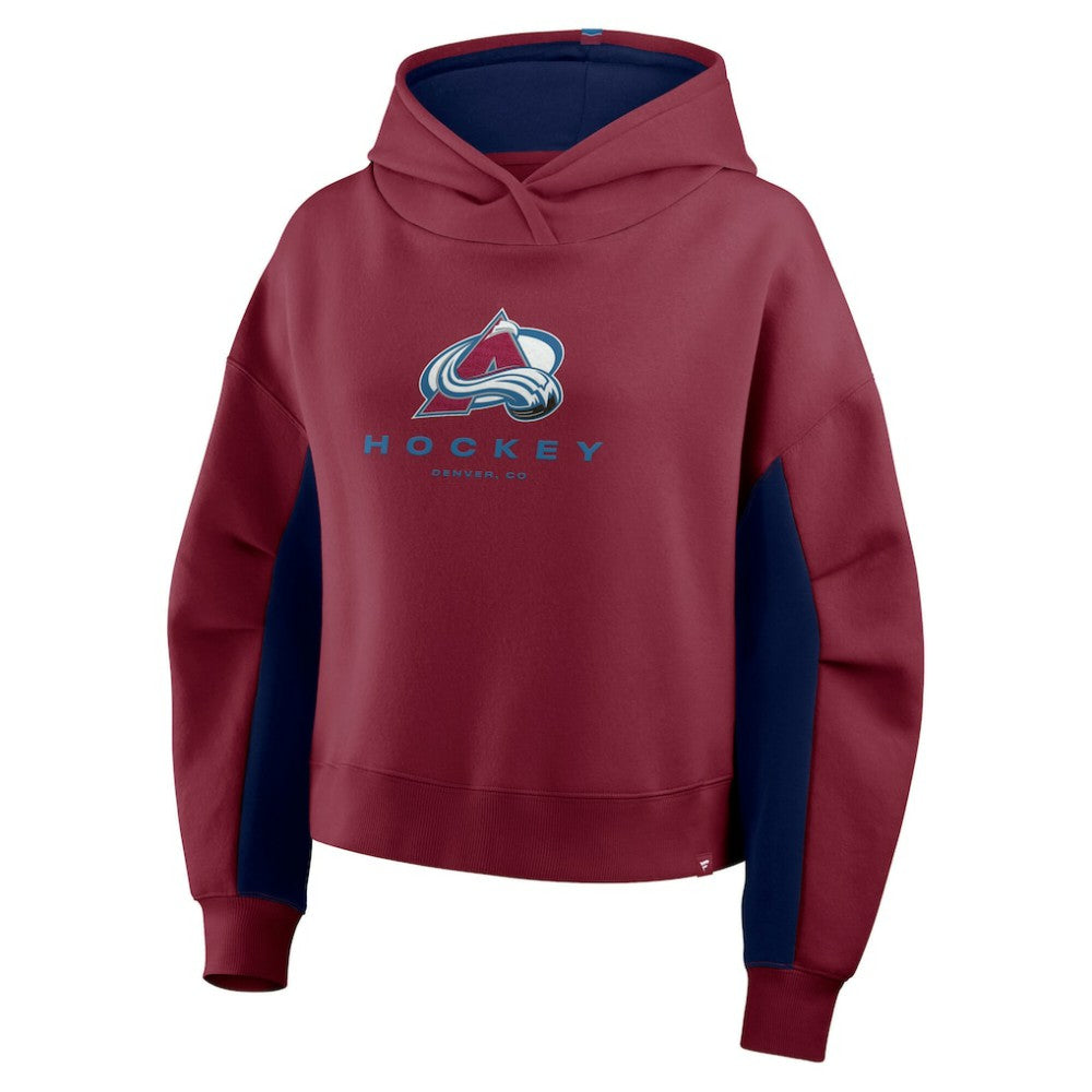 Colorado Avalanche Fanatics Women's Back Check Boxy Hoodie Burgundy