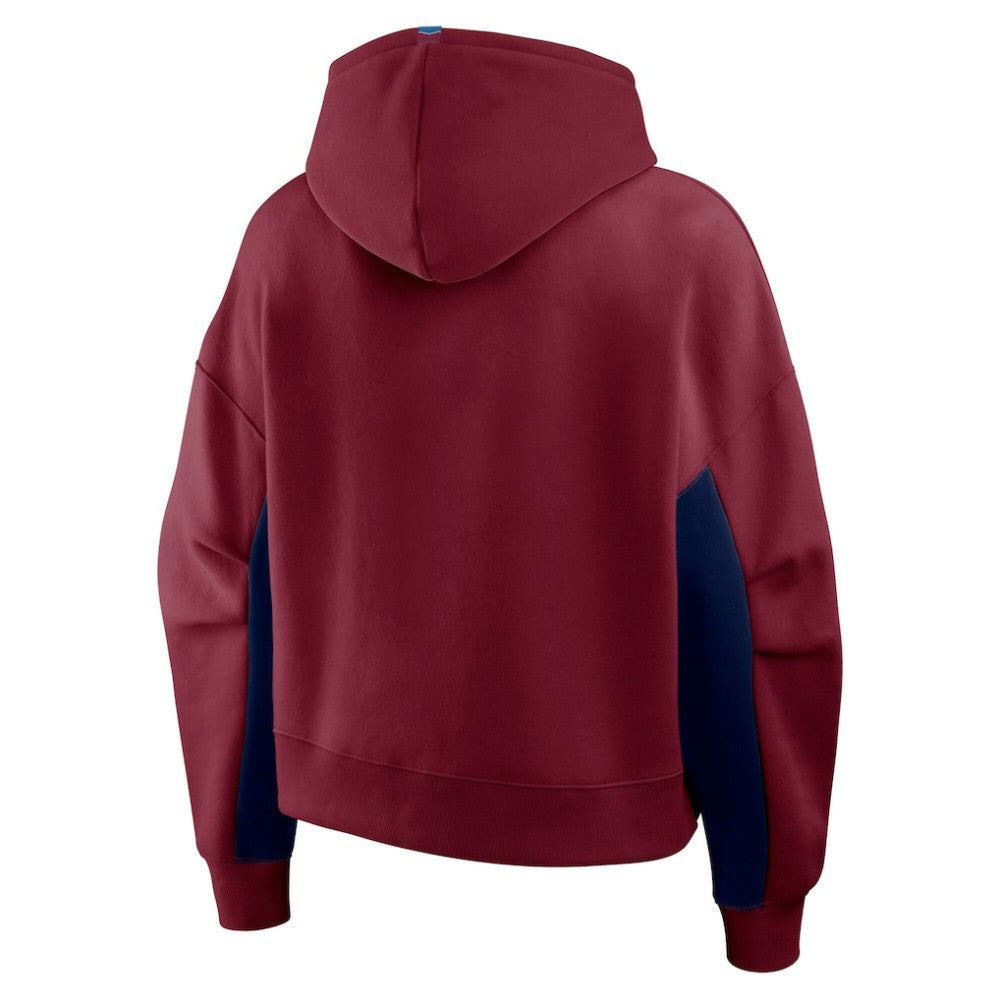 Colorado Avalanche Fanatics Women's Back Check Boxy Hoodie Burgundy