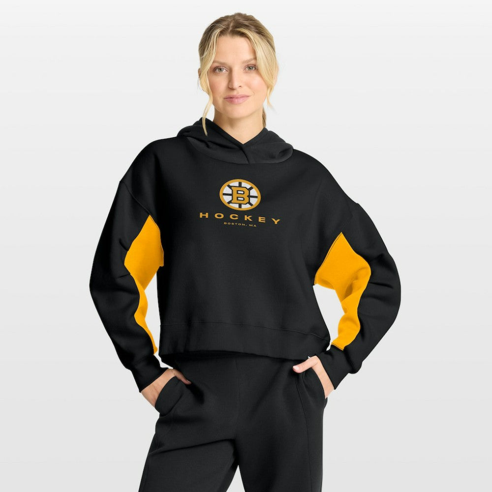 Boston Bruins Fanatics Women's Back Check Boxy Hoodie Black