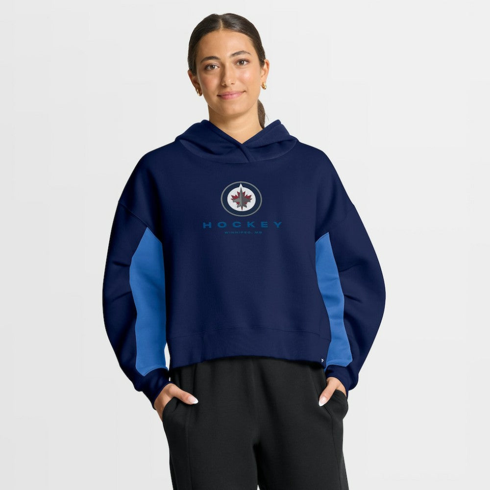 Winnipeg Jets Fanatics Women's Back Check Boxy Hoodie Navy