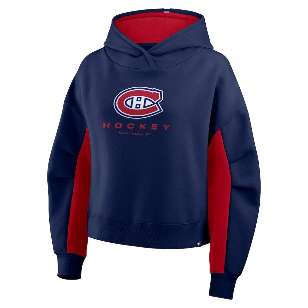 Montreal Canadiens Fanatics Women's Back Check Boxy Hoodie Navy