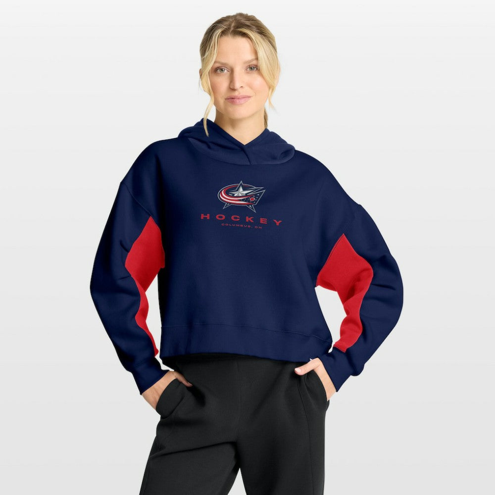 Columbus Blue Jackets Fanatics Women's Back Check Boxy Hoodie Navy